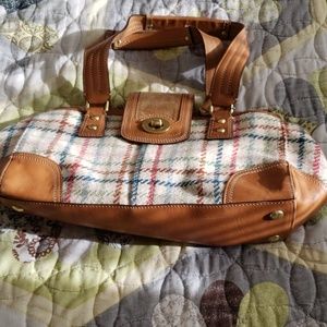 Coach bag with leather trim.